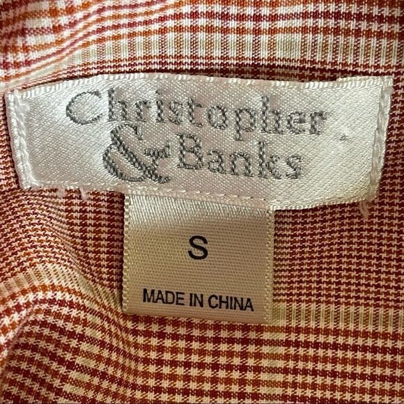 Christopher & Banks Red Cream Plaid Cotton Vest Size Small - Picture 4 of 13
